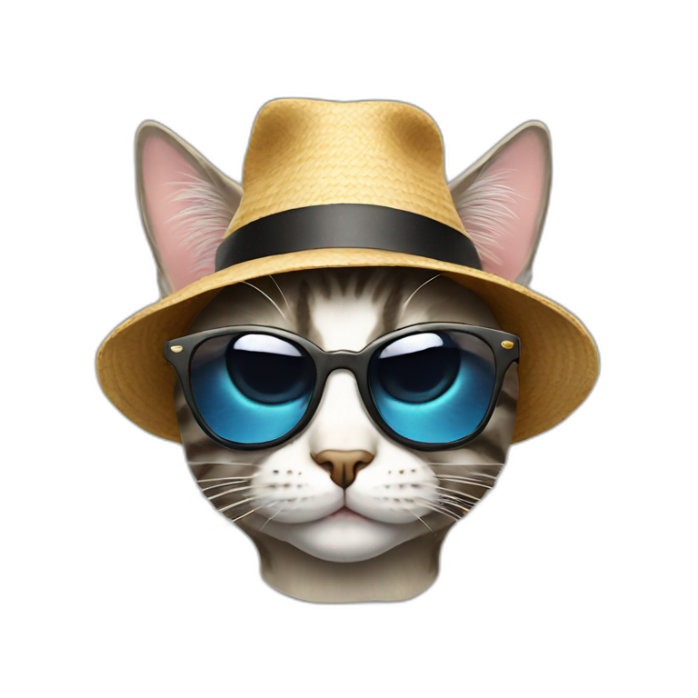 cat with sunglasses and a hat emoji