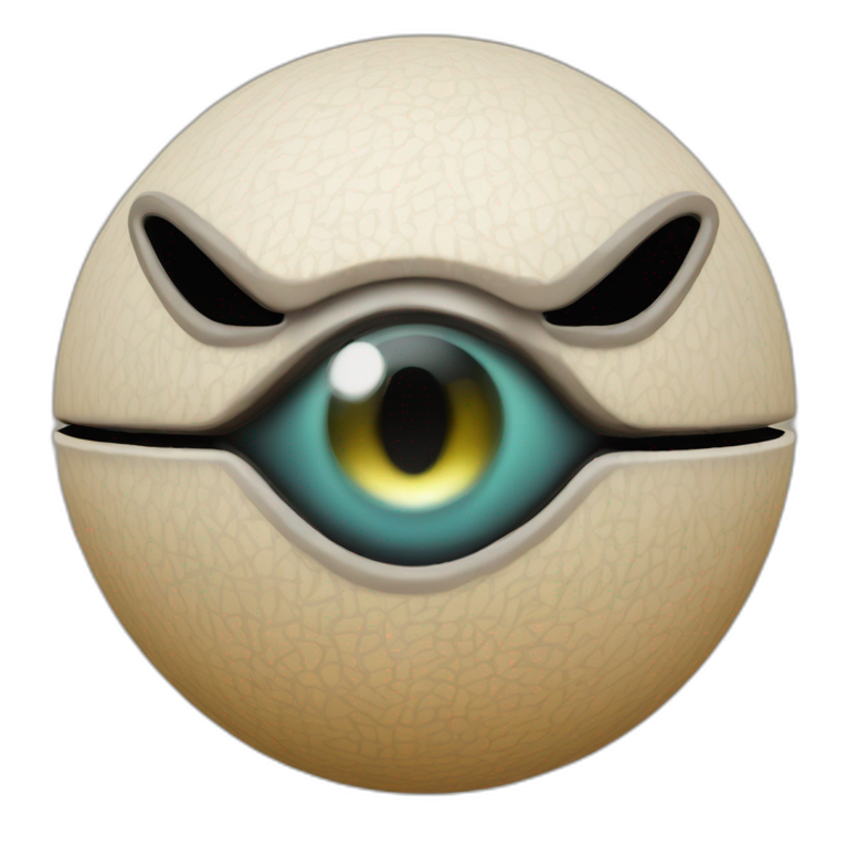 3d sphere with a cartoon Mule skin texture with Eye of Horus emoji