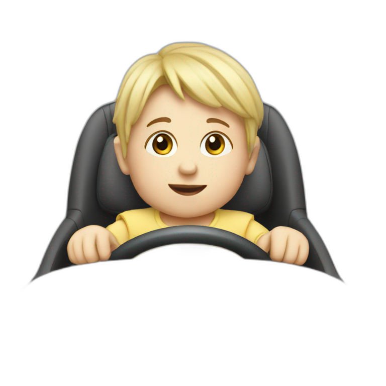Baby driving car emoji