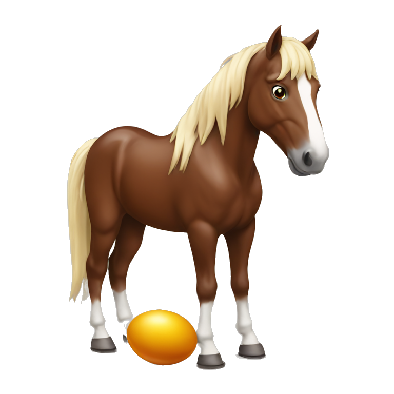 horse eating chocolate egg emoji