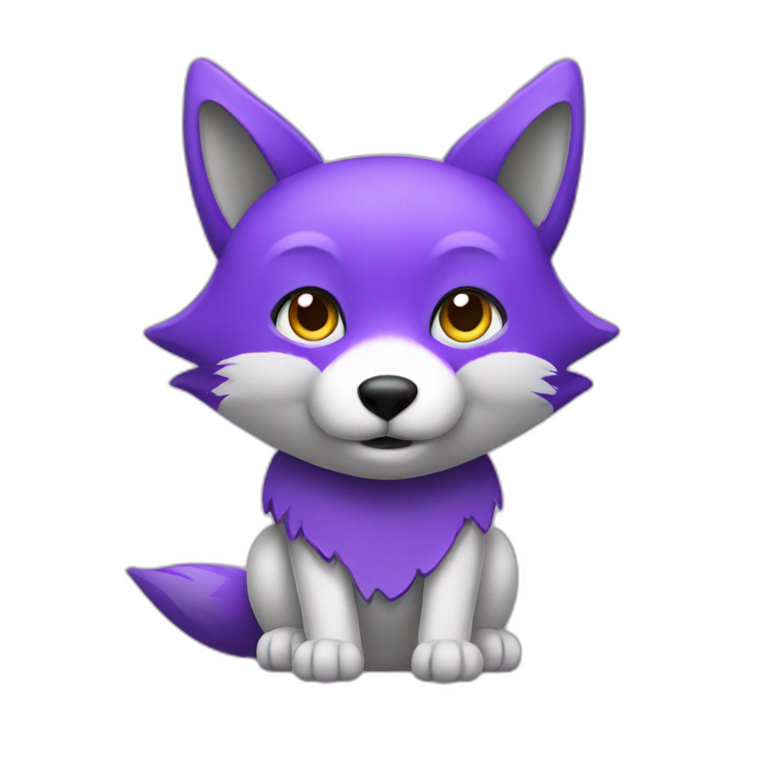 a purple fox with a t shirt emoji