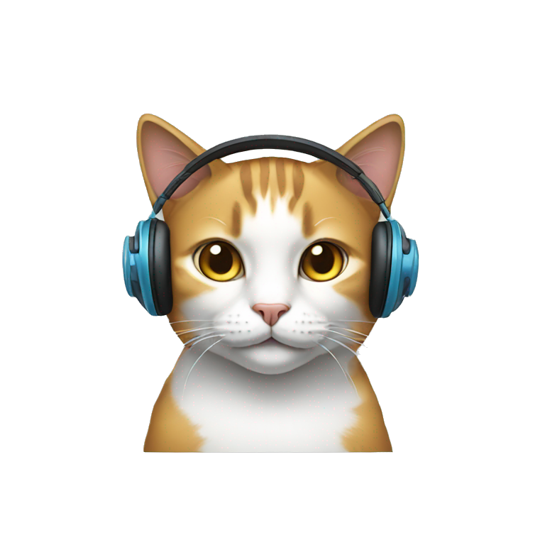 cat with headphones emoji