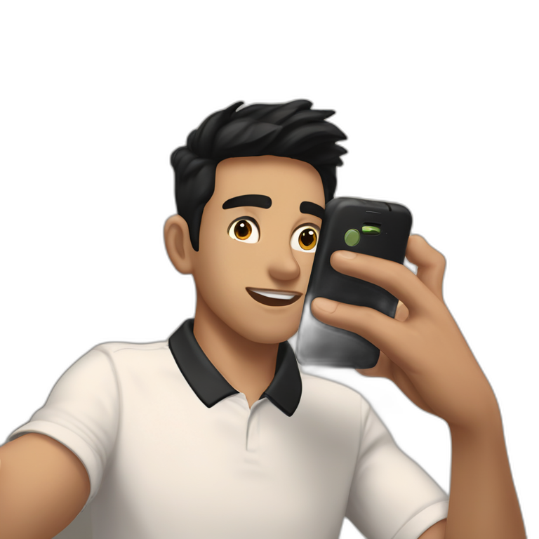 man taking selfie in gym emoji