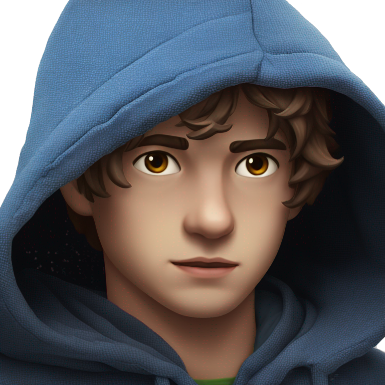 hooded boy portrait realistic portrait emoji