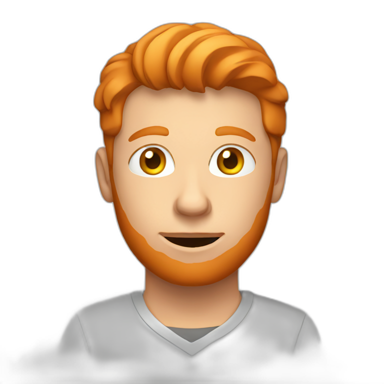 Ginger man on computer emoji