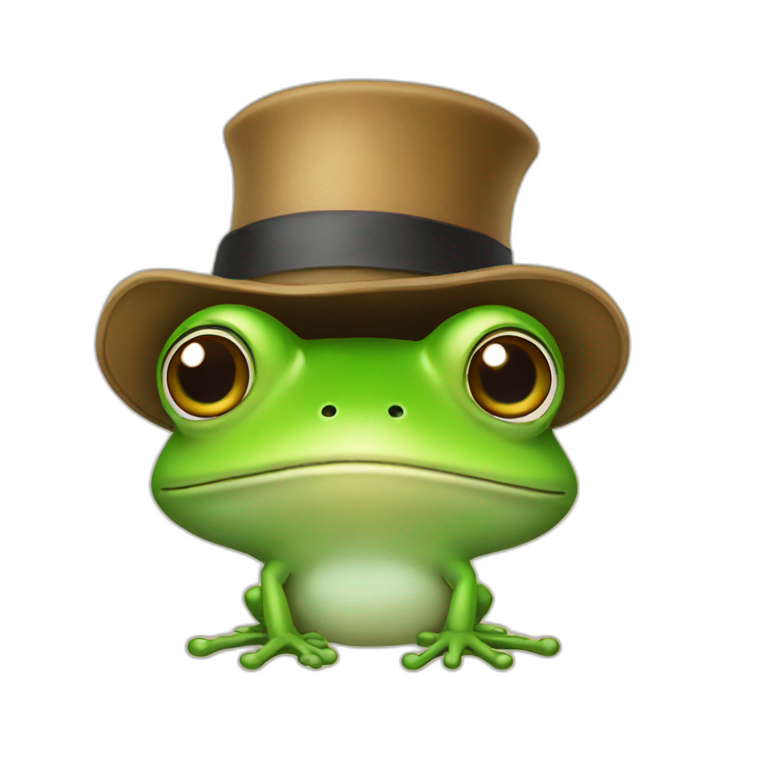 Frog in hat emoji