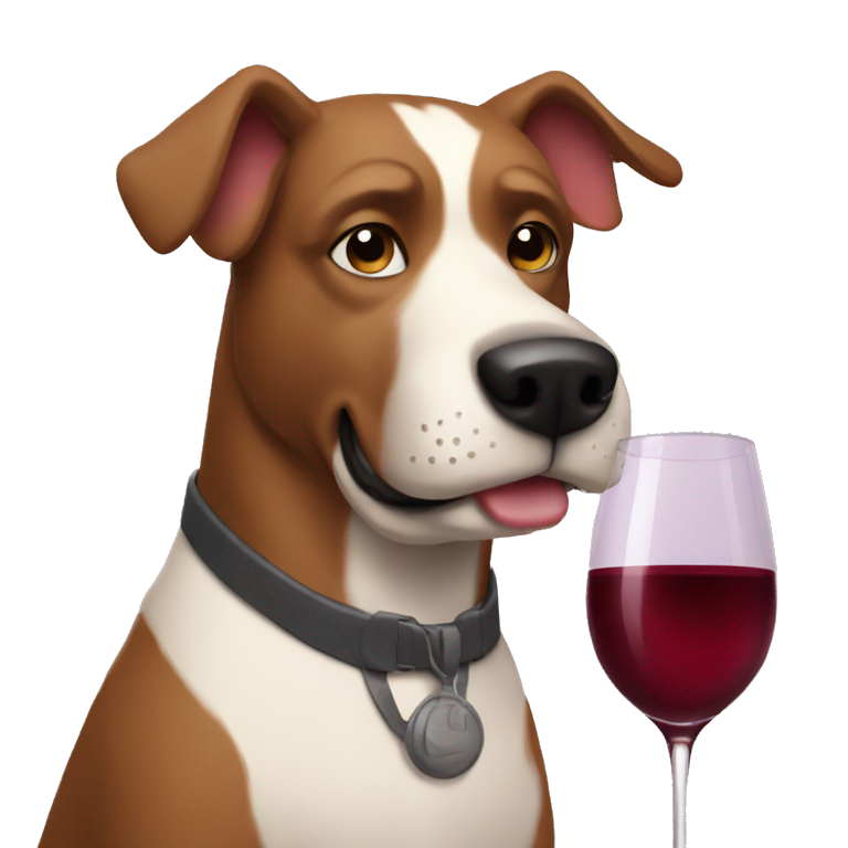 Dog-man hybrid sipping wine emoji