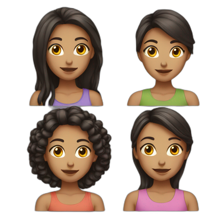 Friend group of 5 girls emoji