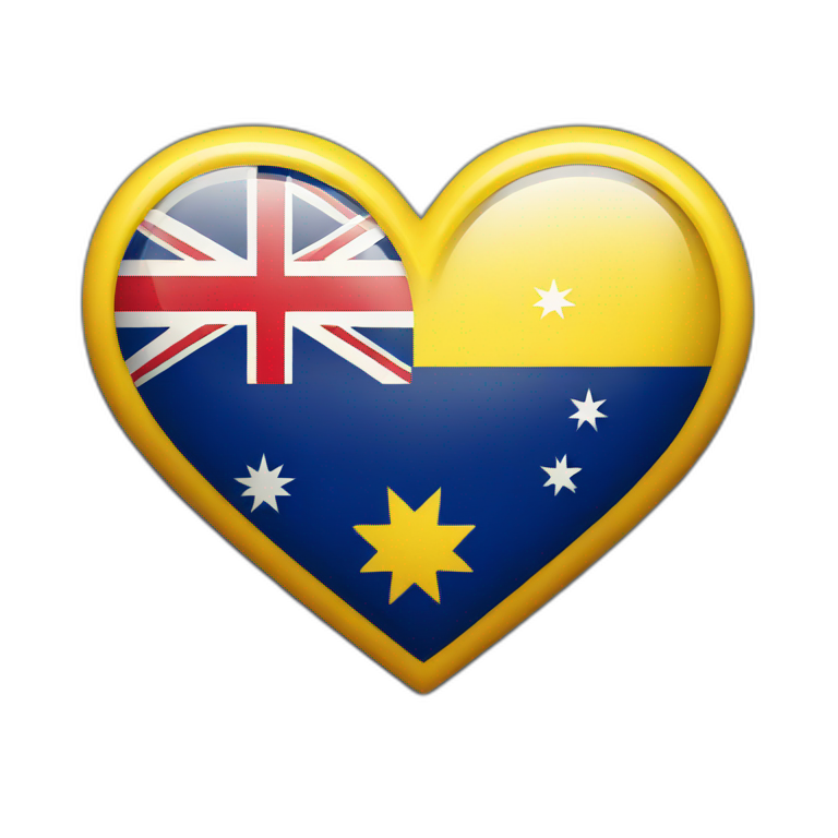 yellow heart with australia flag emoji