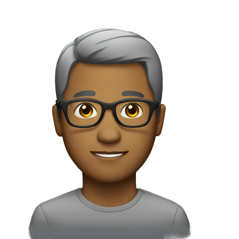 brown man with glasses and short hair emoji