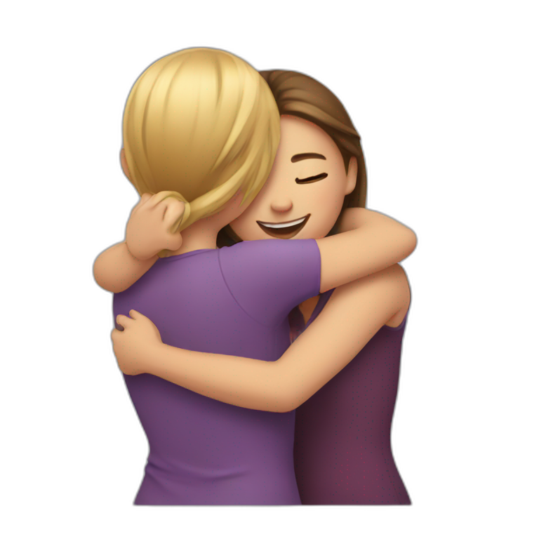 Girls hugging each other emoji
