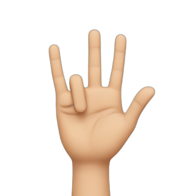 Hand showing 3 fingers emoji