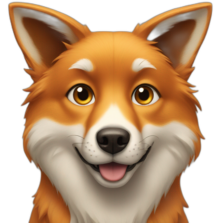 A dog looking like a fox emoji