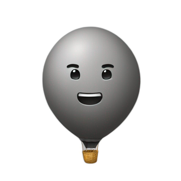 A rock on a ballon emoji