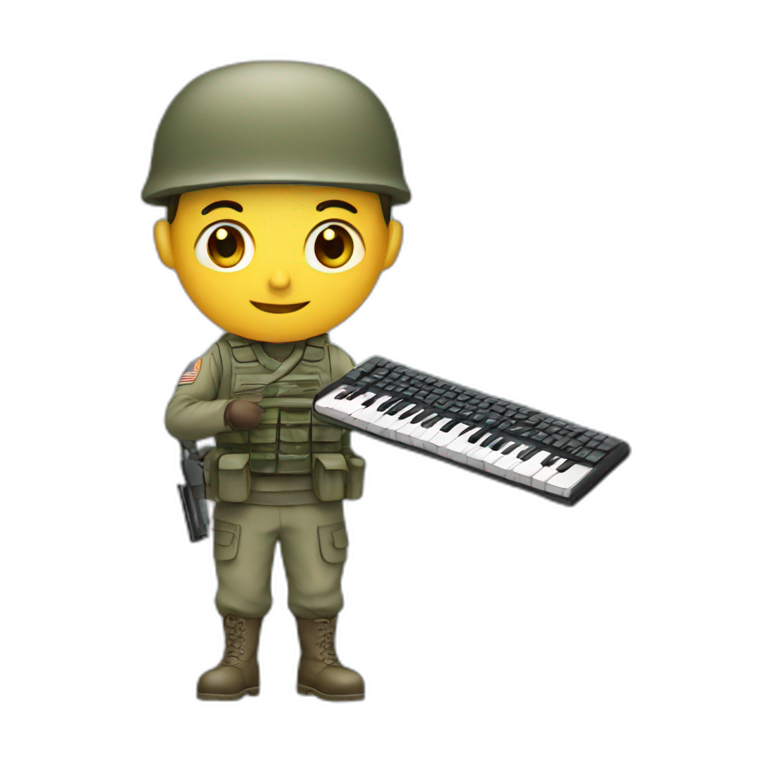 soldier holding keyboard emoji