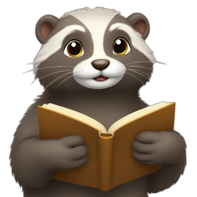 a mink reading a book emoji