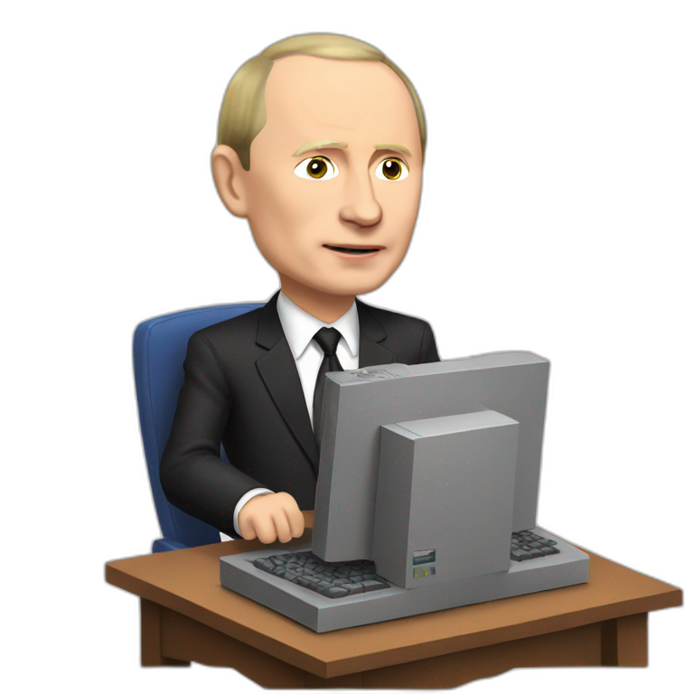 Putin play computer game  emoji