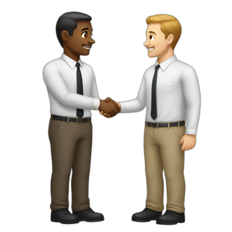 two white guys shaking hands emoji