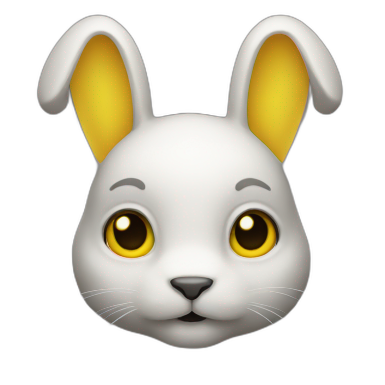 Black-yellow rabbit emoji