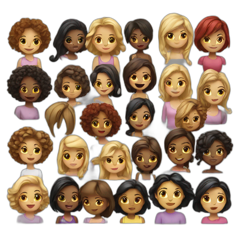large group of girls emoji