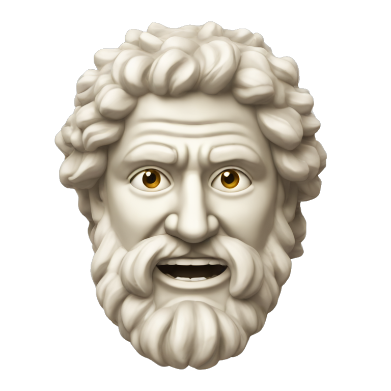 Ancient Greek King Odysseus Statue Face Only, Laughing out loud, Off-white emoji