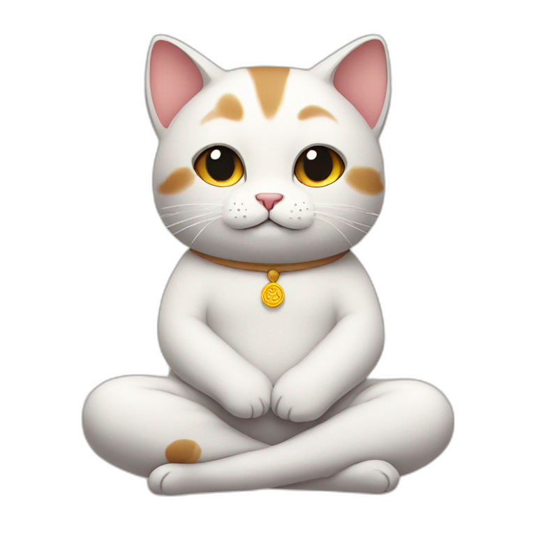 meditating cute cat emoji
