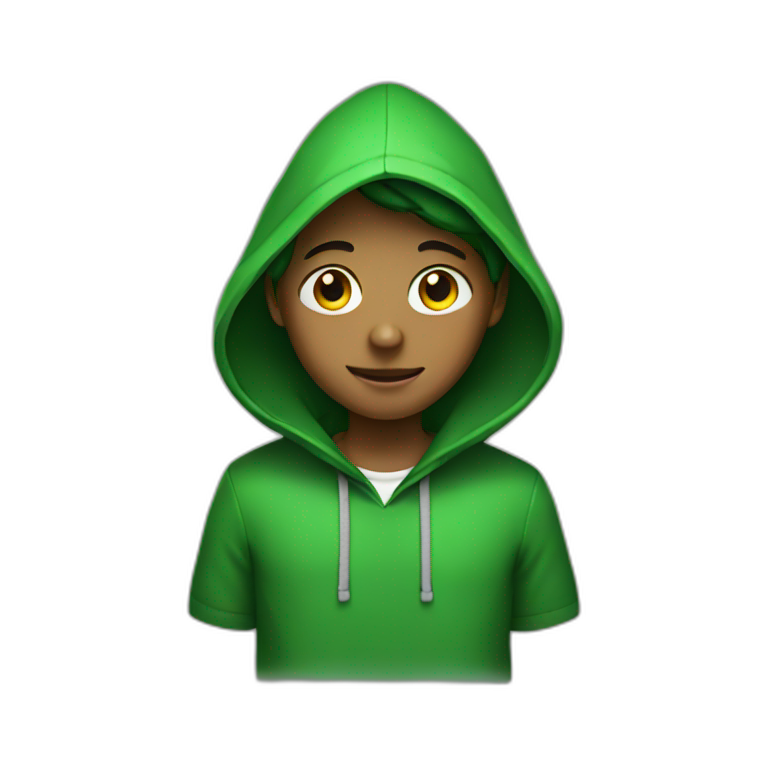Boy with a green hood emoji