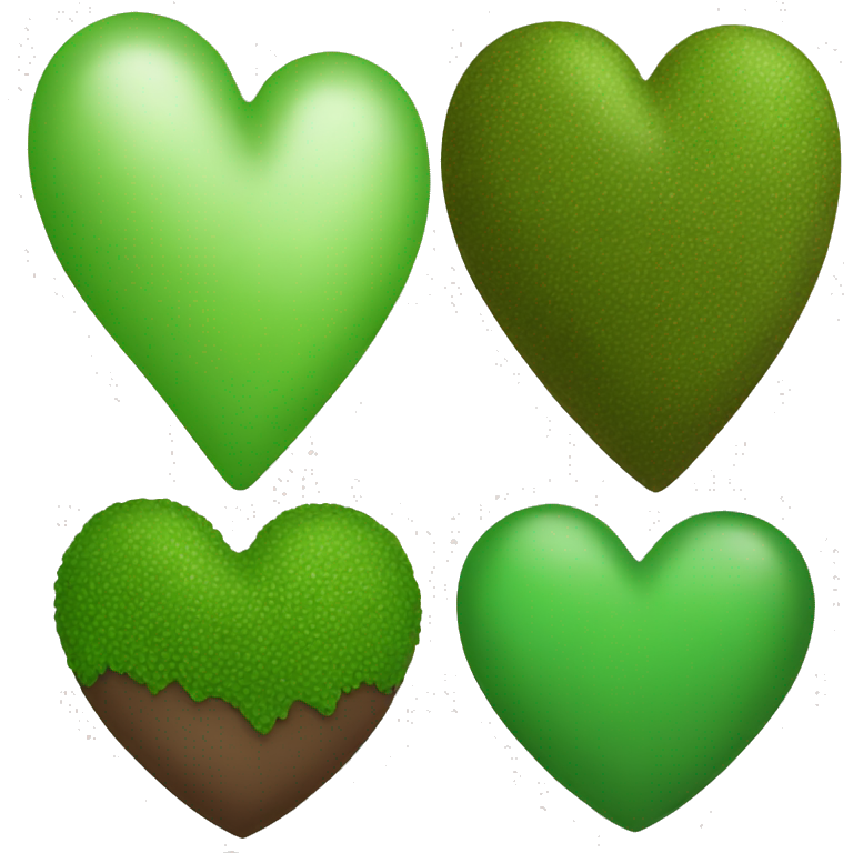 Half green heart half brown heart  emoji