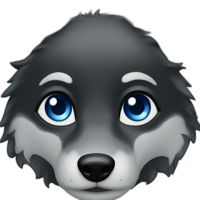 black wolf blue eyes emoji