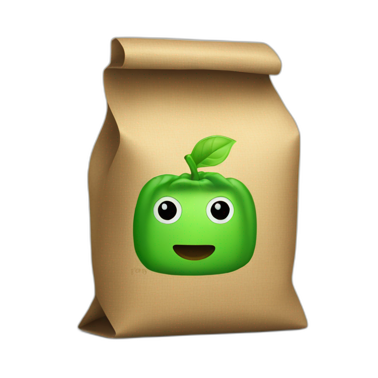 Green coffee bag emoji
