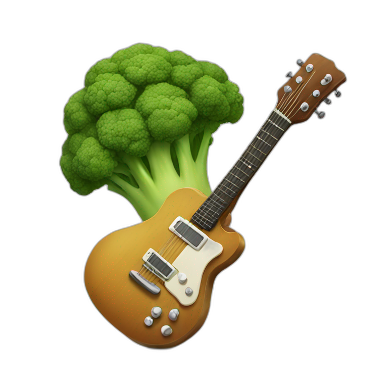 broccoli playing a guitar emoji