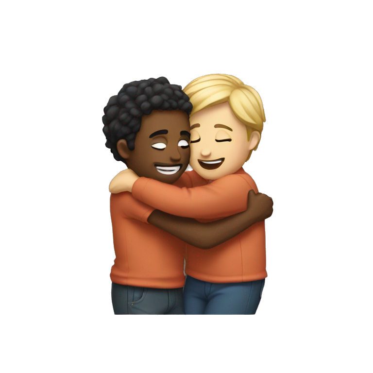 Friends hugging each other emoji