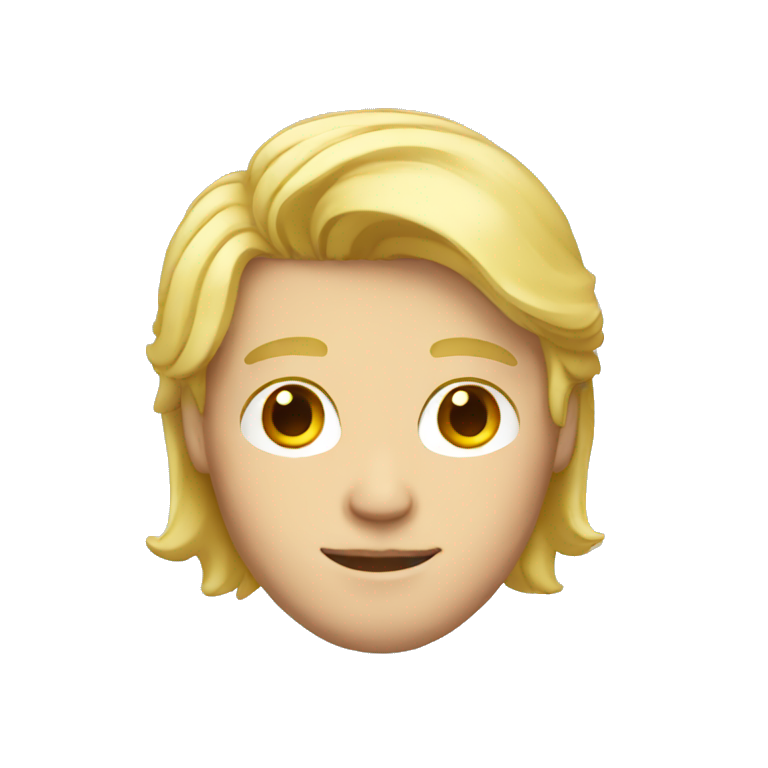 blonde guy with middle part emoji