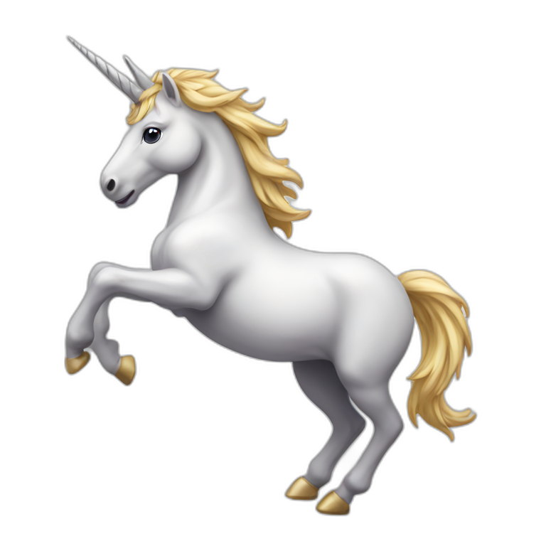 Rearing unicorn facing left emoji