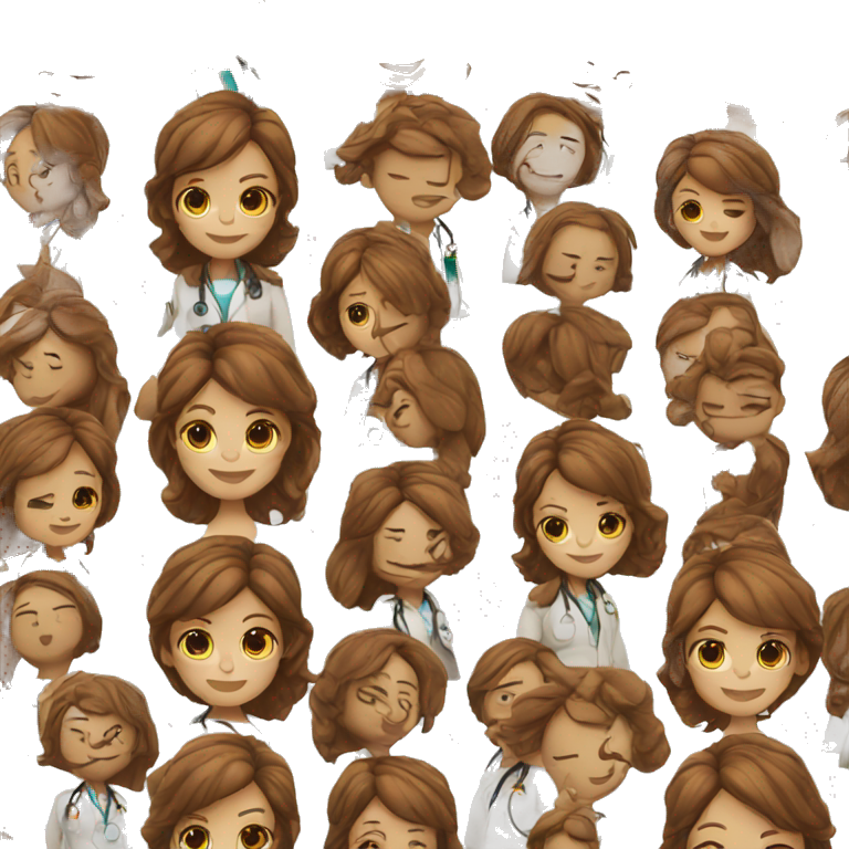 doctor girl brown hair emoji