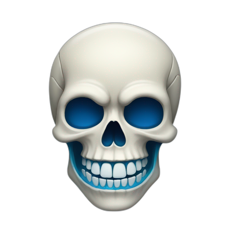 skull with blue teeth emoji