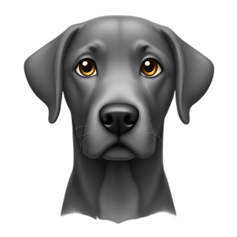 black and grey Labrador emoji
