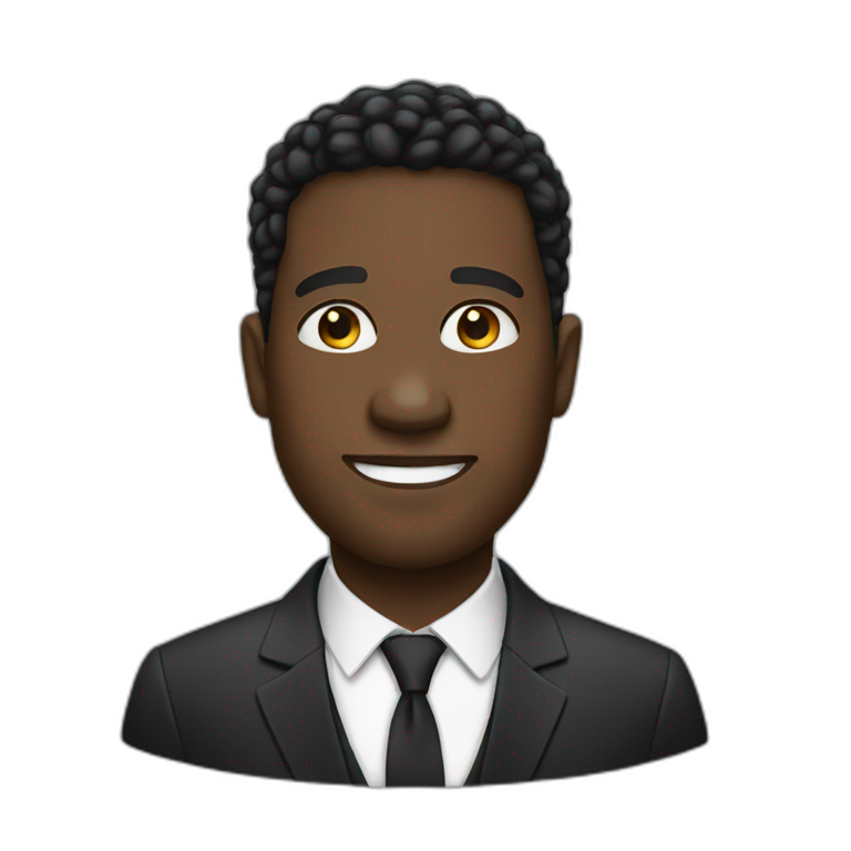 black men in suit emoji