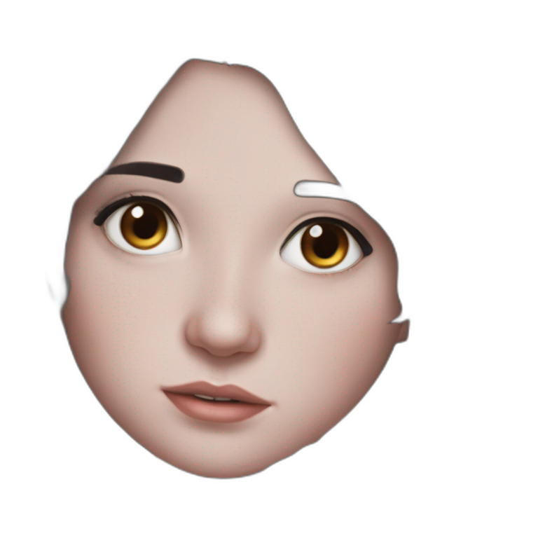 mysterious girl portrait gazing emoji