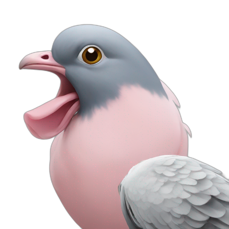pigeon with pig emoji