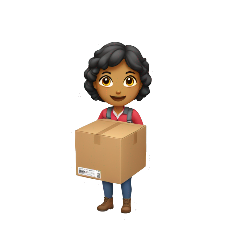 delivery woman cardboard box emoji