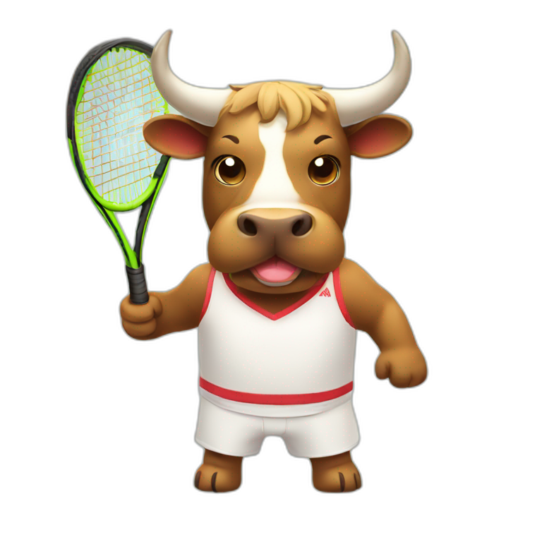 Kawaii Spanish bull tennis emoji
