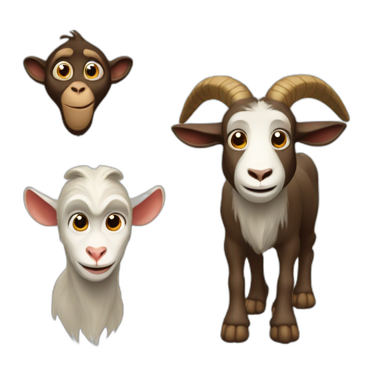 one goat and one monkey emoji