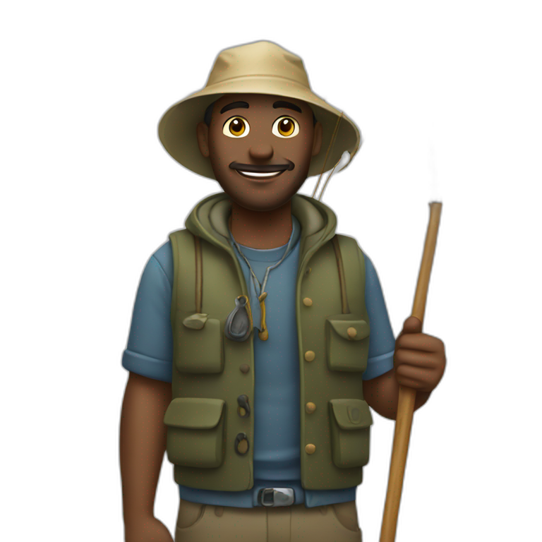 fisherman with a hook emoji