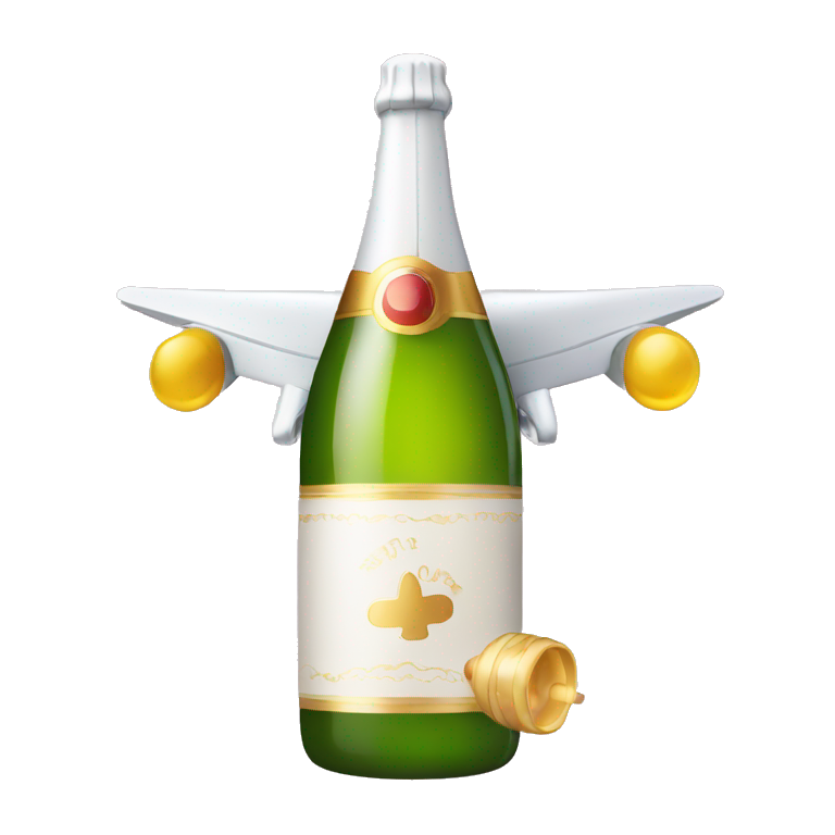 Christening Jet with bottle of champagne  emoji
