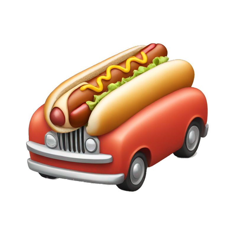 hot dog driving a car emoji