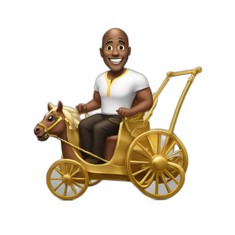 Ainsley Harriott Riding a chariot emoji