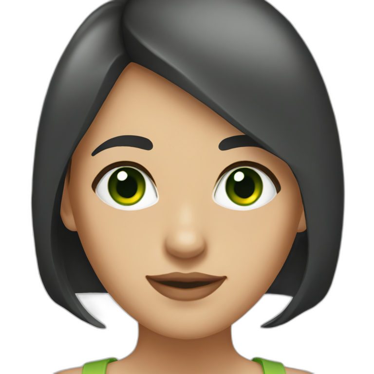 young-woman-with-dark-straight-hair-and-green-eyes emoji
