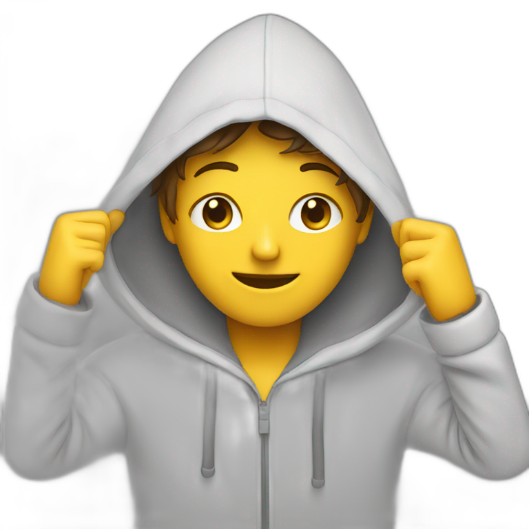 emoji  programmer with four hands in hoodie emoji