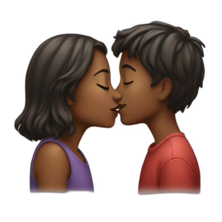 Girl and boy kissing  emoji